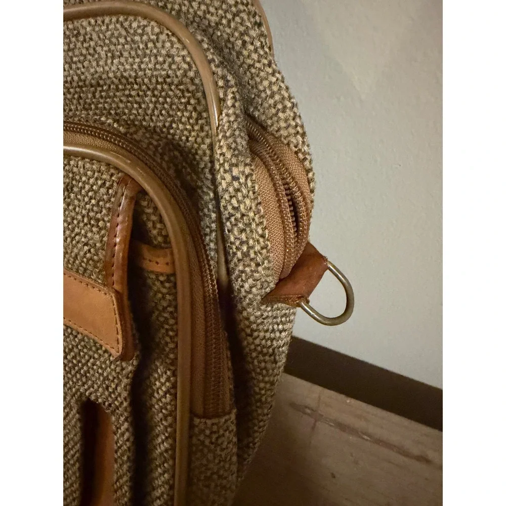 Hartmann Luggage Vintage‎ Tweed Leather Trim Shoulder Bag Tan Brown Carry On